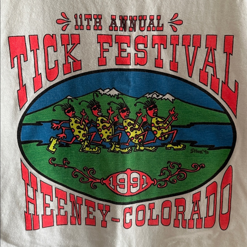 Vintage 1993 Tick Festival T shirt - Picture 2 of 4